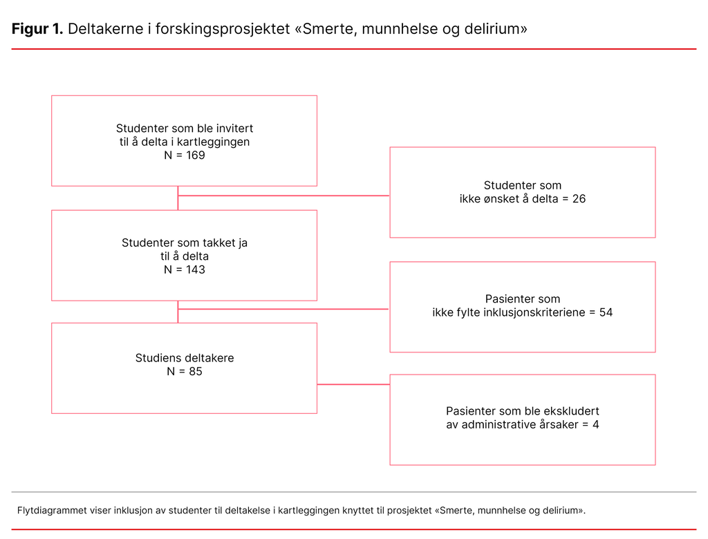 FIGUR 1. Deltakerne i forskningsprosjektet Smerte, munnhelse og delirium