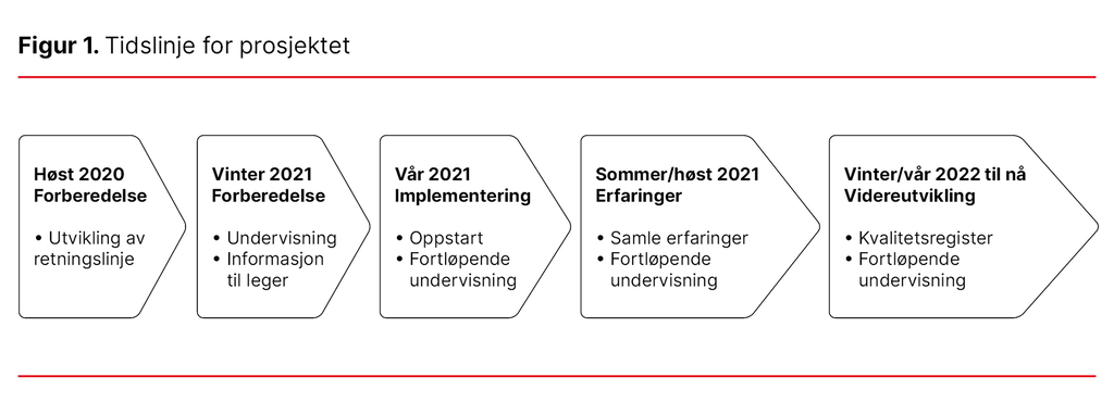 Figur 1. Tidslinje for prosjektet